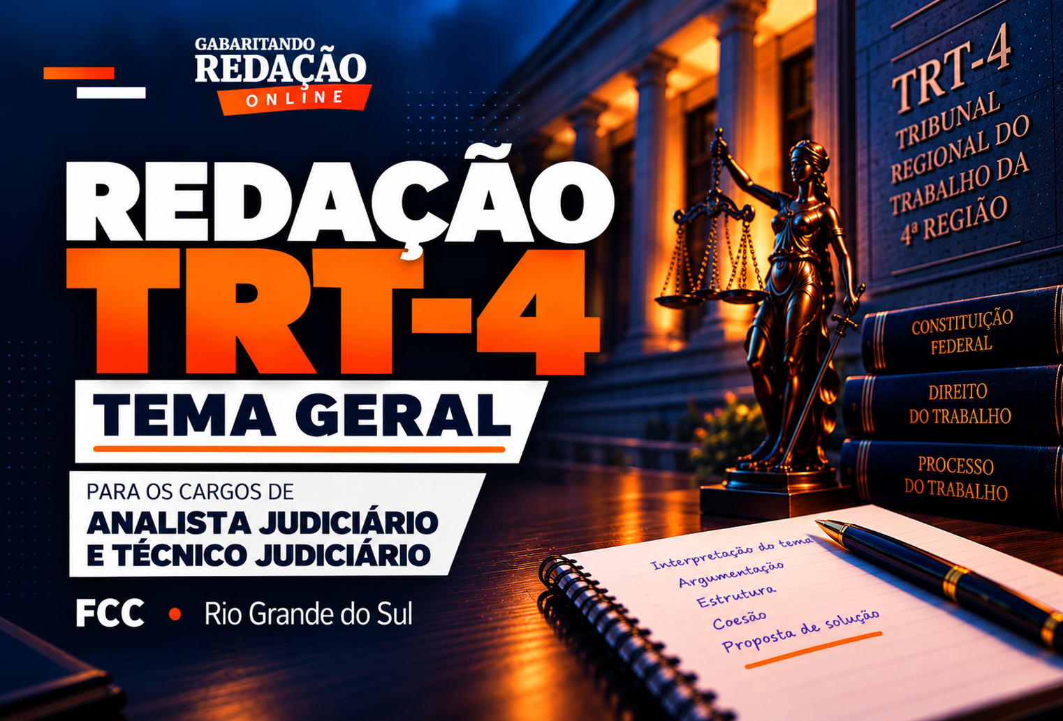 CURSO DE REDA��O PREPARAT�RIO TRT 4 - FCC