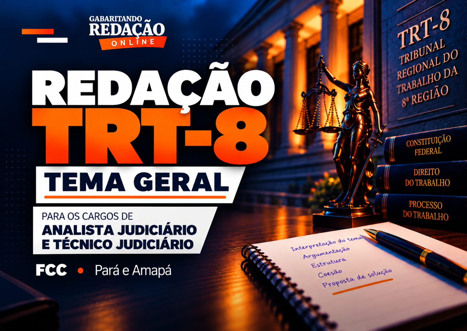 CURSO DE REDA��O PREPARAT�RIO TRT 8 - FCC